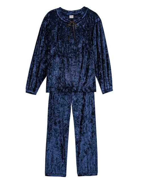 Caraco En Panne De Velours PLATINE 831 Bleu 21 Caraco En Panne De Velours PLATINE 831 Bleu -Pyjama Chic Femme Magasin caraco en panne de velours platine 831 bleu 10