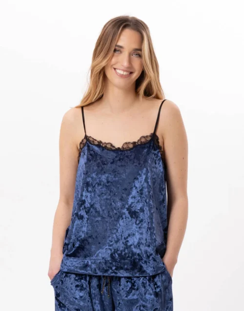 Caraco En Panne De Velours PLATINE 831 Bleu 14 Caraco En Panne De Velours PLATINE 831 Bleu -Pyjama Chic Femme Magasin caraco en panne de velours platine 831 bleu 3