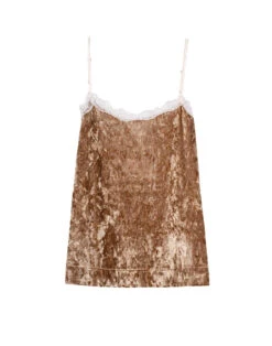 Caraco En Panne De Velours PLATINE 831 Doré -Pyjama Chic Femme Magasin caraco en panne de velours platine 831 dore 4