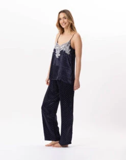 Caraco Pantalon En Viscose MOON 804 Marine -Pyjama Chic Femme Magasin caraco pantalon en viscose moon 804 marine 3