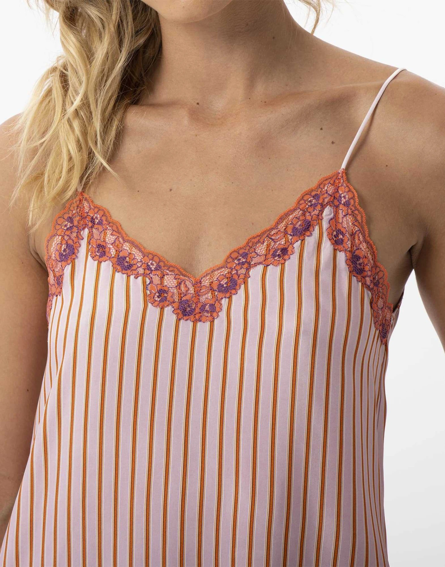 Caraco Rayé En 100% Viscose BIRKIN 730 Dragée 2 Caraco Rayé En 100% Viscose BIRKIN 730 Dragée – Image 2