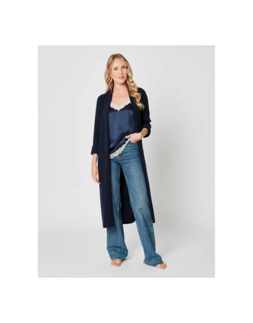 Caraco Soie 230 Marine -Pyjama Chic Femme Magasin caraco soie 230 marine 2