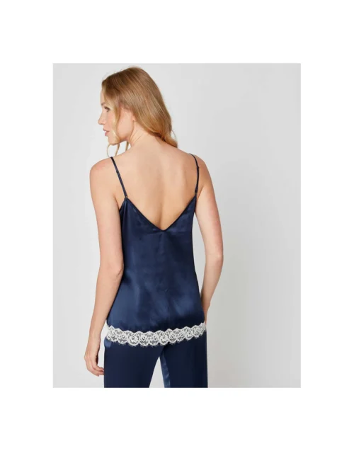 Caraco Soie 230 Marine -Pyjama Chic Femme Magasin caraco soie 230 marine 3