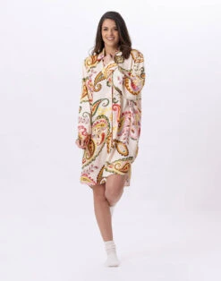 Chemise De Nuit Boutonnée En Viscose ALLEGRA 805 Multico -Pyjama Chic Femme Magasin chemise de nuit boutonnee en viscose allegra 805 multico 3
