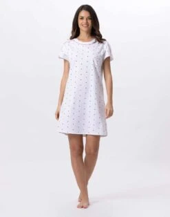 Chemise De Nuit En Coton AMORE 701 Blanc
