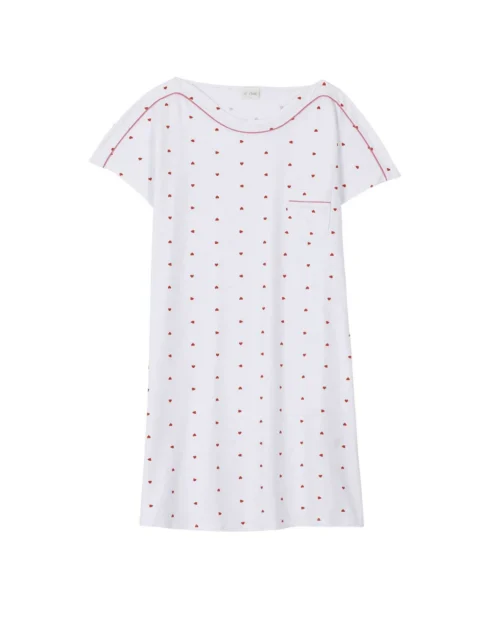 Chemise De Nuit En Coton AMORE 701 Blanc 11 Chemise De Nuit En Coton AMORE 701 Blanc -Pyjama Chic Femme Magasin chemise de nuit en coton amore 701 blanc 5
