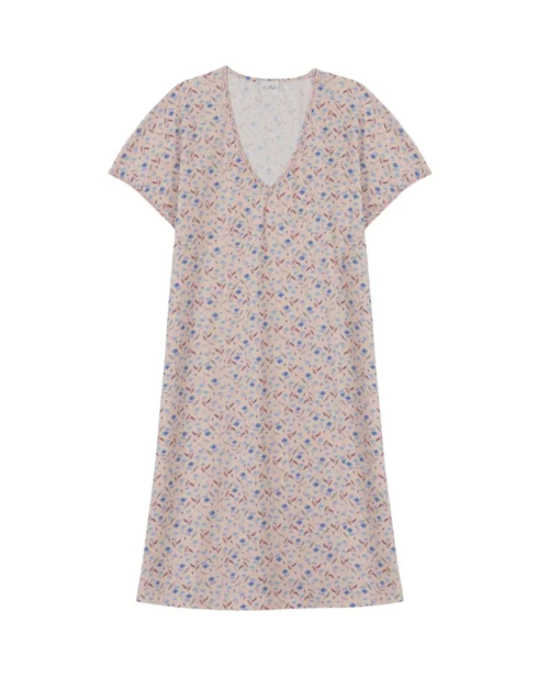 Chemise De Nuit En Coton ANGIE 701 Multico -Pyjama Chic Femme Magasin chemise de nuit en coton angie 701 multico 6
