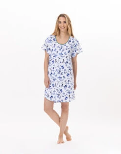 Chemise De Nuit En Coton BLOOM 901 Bleu