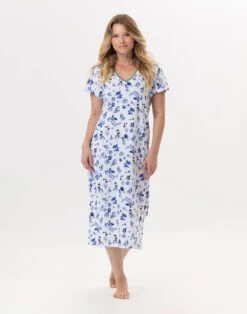Chemise De Nuit En Coton BLOOM 911 Bleu