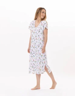 Chemise De Nuit En Coton BLOOM 911 Corail -Pyjama Chic Femme Magasin chemise de nuit en coton bloom 911 corail 2