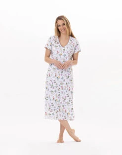 Chemise De Nuit En Coton BLOOM 911 Corail -Pyjama Chic Femme Magasin chemise de nuit en coton bloom 911 corail 3