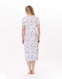 Chemise De Nuit En Coton BLOOM 911 Corail -Pyjama Chic Femme Magasin chemise de nuit en coton bloom 911 corail 5