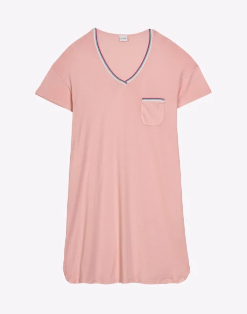 Chemise De Nuit En Coton BLOOM 921 Corail -Pyjama Chic Femme Magasin chemise de nuit en coton bloom 921 corail 6