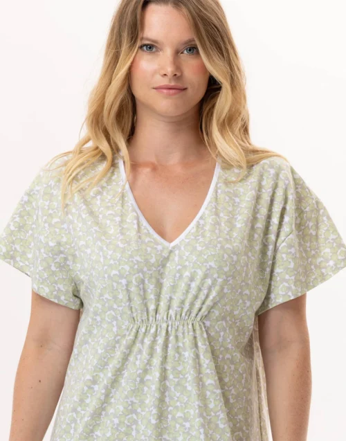 Chemise De Nuit En Coton CALISSON 901 Anis 8 Chemise De Nuit En Coton CALISSON 901 Anis -Pyjama Chic Femme Magasin chemise de nuit en coton calisson 901 anis 2