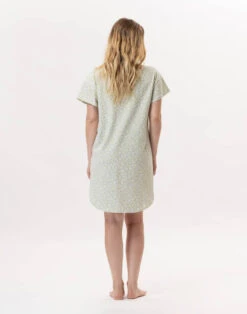 Chemise De Nuit En Coton CALISSON 901 Anis -Pyjama Chic Femme Magasin chemise de nuit en coton calisson 901 anis 4