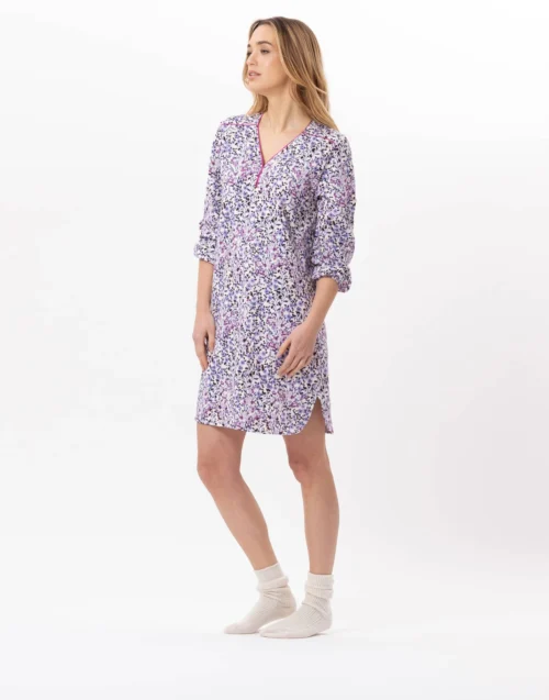 Chemise De Nuit En Coton CASSIE 801 Multico 11 Chemise De Nuit En Coton CASSIE 801 Multico -Pyjama Chic Femme Magasin chemise de nuit en coton cassie 801 multico 4