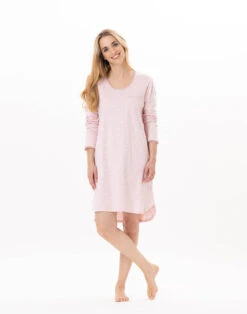 Chemise De Nuit En CotonCHAMADE 801 Blush 8 Chemise De Nuit En CotonCHAMADE 801 Blush -Pyjama Chic Femme Magasin chemise de nuit en coton chamade 801 blush 2