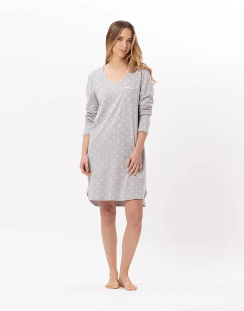 Chemise De Nuit En CotonCHAMADE 801 Gris Chine