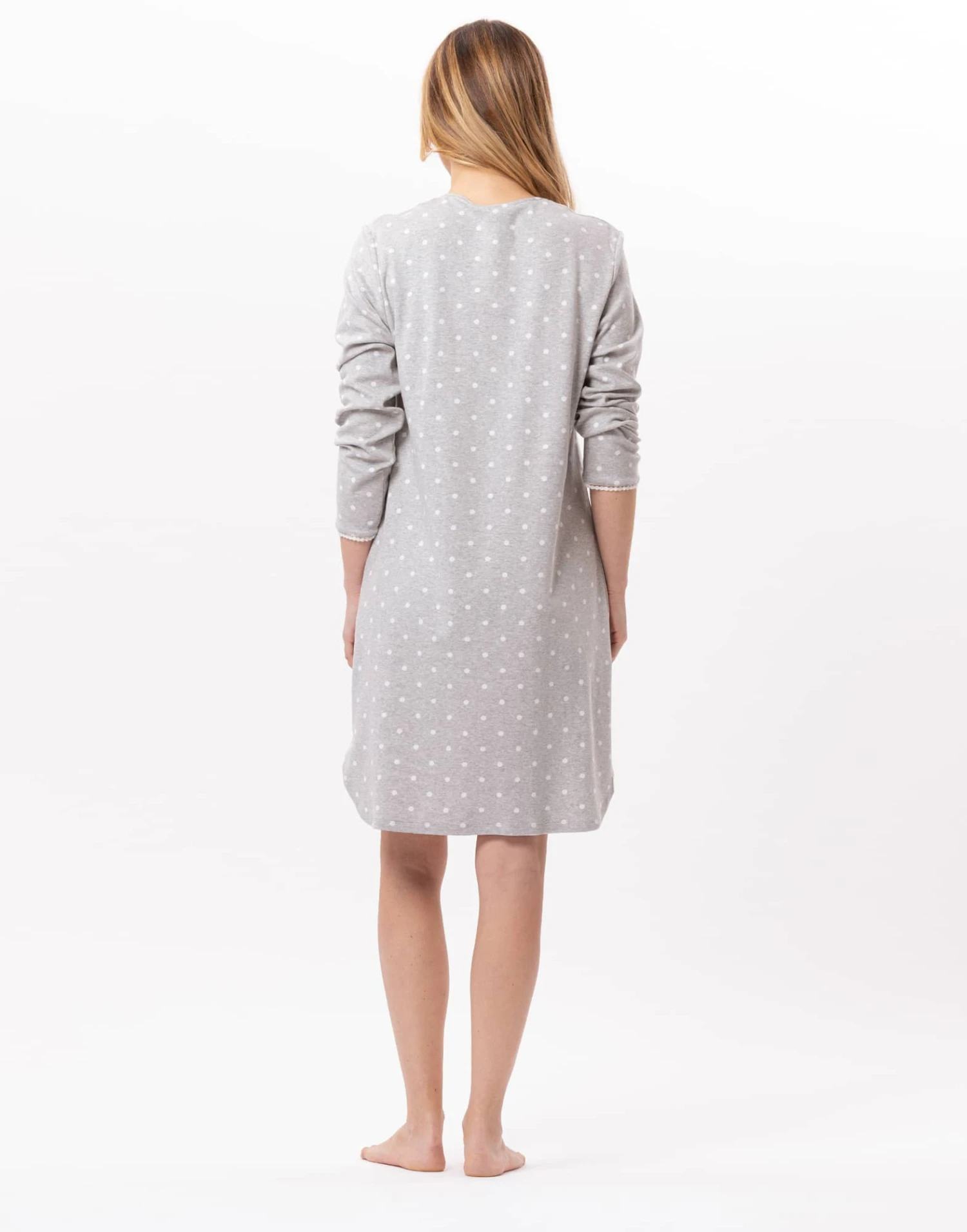 Chemise De Nuit En CotonCHAMADE 801 Gris Chine 7 Chemise De Nuit En CotonCHAMADE 801 Gris Chine – Image 7