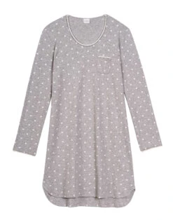 Chemise De Nuit En CotonCHAMADE 801 Gris Chine 15 Chemise De Nuit En CotonCHAMADE 801 Gris Chine -Pyjama Chic Femme Magasin chemise de nuit en coton chamade 801 gris chine 7