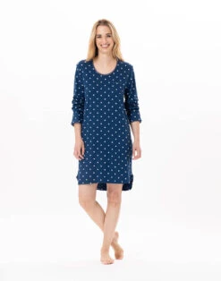 Chemise De Nuit En CotonCHAMADE 801 Prusse