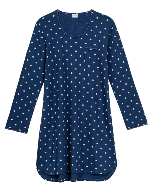 Chemise De Nuit En CotonCHAMADE 801 Prusse 11 Chemise De Nuit En CotonCHAMADE 801 Prusse -Pyjama Chic Femme Magasin chemise de nuit en coton chamade 801 prusse 5