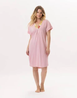 Chemise De Nuit En Coton ESTEREL 921 Rose