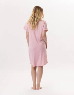 Chemise De Nuit En Coton ESTEREL 921 Rose -Pyjama Chic Femme Magasin chemise de nuit en coton esterel 921 rose 3
