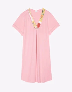 Chemise De Nuit En Coton ESTEREL 921 Rose -Pyjama Chic Femme Magasin chemise de nuit en coton esterel 921 rose 4