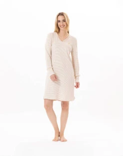 Chemise De Nuit En CotonGARANCE 801 Doré/Ecru