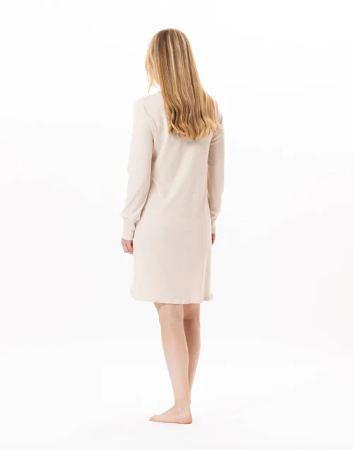 Chemise De Nuit En CotonGARANCE 801 Doré/Ecru -Pyjama Chic Femme Magasin chemise de nuit en coton garance 801 dore ecru 5