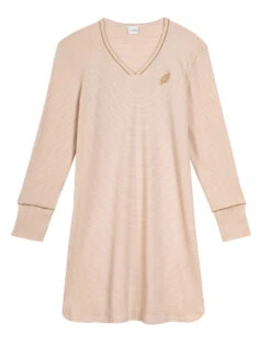 Chemise De Nuit En CotonGARANCE 801 Doré/Ecru 13 Chemise De Nuit En CotonGARANCE 801 Doré/Ecru -Pyjama Chic Femme Magasin chemise de nuit en coton garance 801 dore ecru 6