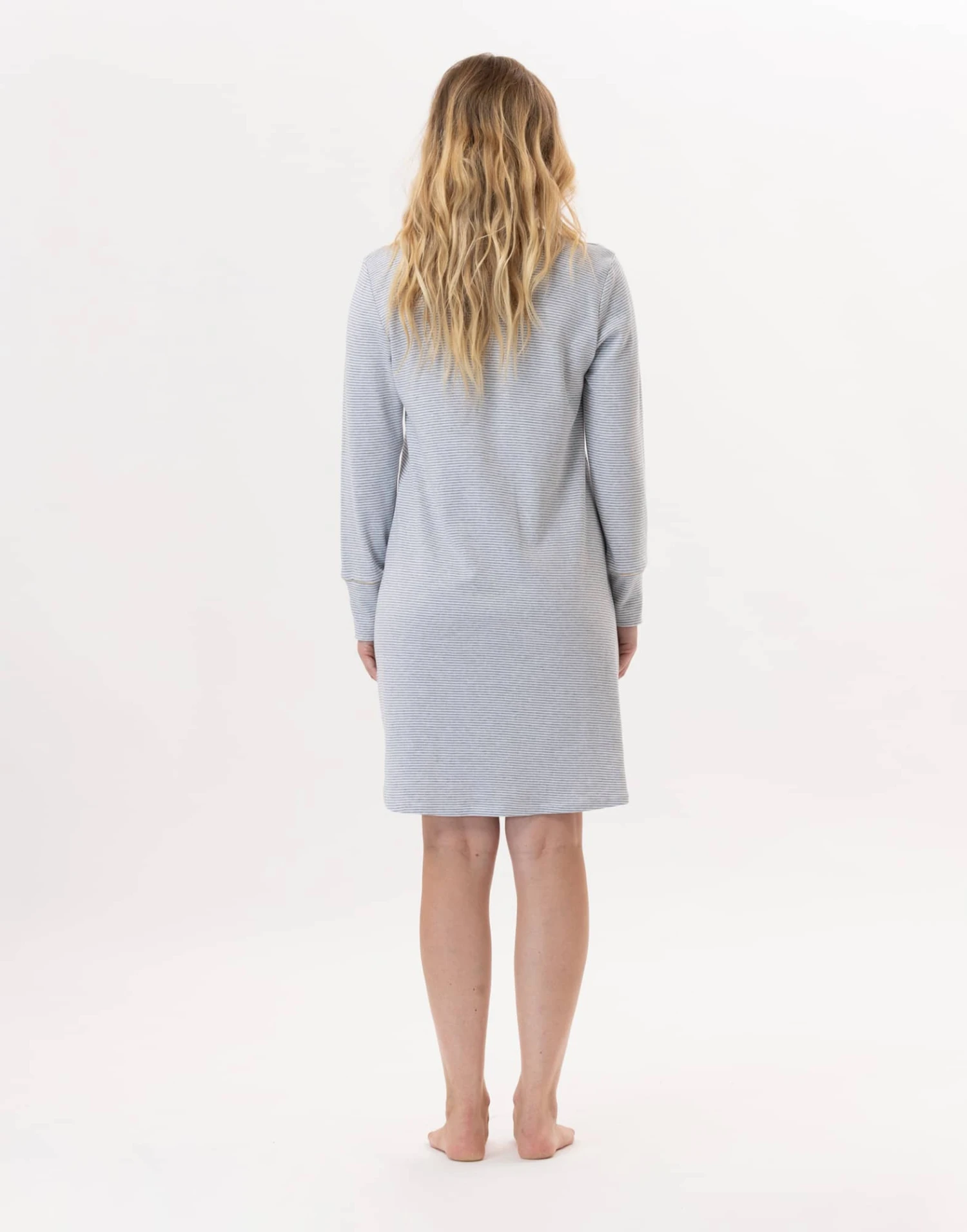 Chemise De Nuit En CotonGARANCE 801Gris Chine/Blanc 5 Chemise De Nuit En CotonGARANCE 801Gris Chine/Blanc – Image 5