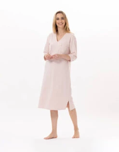 Chemise De Nuit En Coton JEANNETTE 911 Sable -Pyjama Chic Femme Magasin chemise de nuit en coton jeannette 911 sable 2