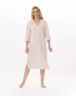 Chemise De Nuit En Coton JEANNETTE 911 Sable -Pyjama Chic Femme Magasin chemise de nuit en coton jeannette 911 sable 3