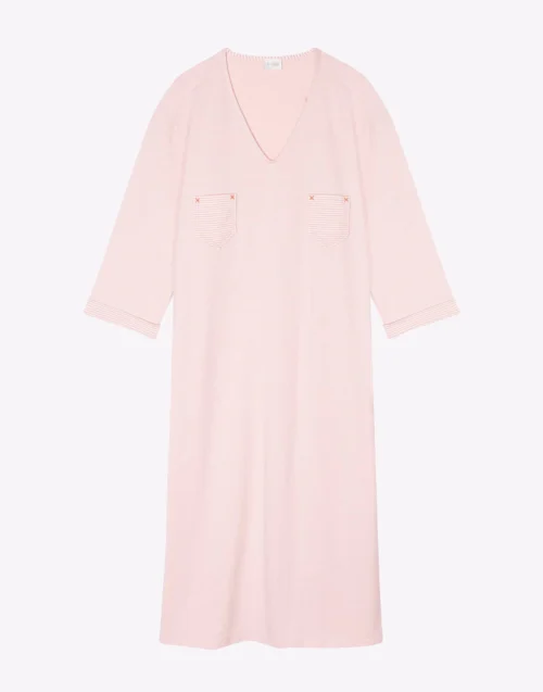 Chemise De Nuit En Coton JEANNETTE 911 Sable -Pyjama Chic Femme Magasin chemise de nuit en coton jeannette 911 sable 6