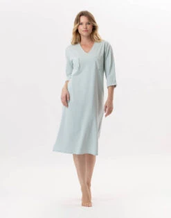 Chemise De Nuit En Coton JEANNETTE 911 Turquoise