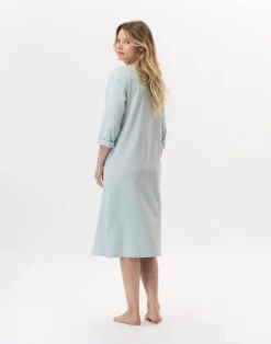 Chemise De Nuit En Coton JEANNETTE 911 Turquoise -Pyjama Chic Femme Magasin chemise de nuit en coton jeannette 911 turquoise 4