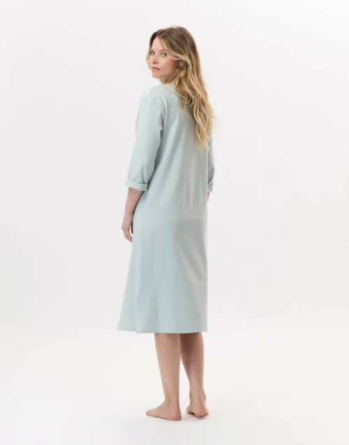 Chemise De Nuit En Coton JEANNETTE 911 Turquoise 11 Chemise De Nuit En Coton JEANNETTE 911 Turquoise -Pyjama Chic Femme Magasin chemise de nuit en coton jeannette 911 turquoise 4