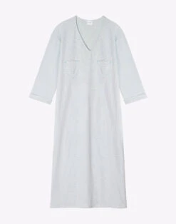 Chemise De Nuit En Coton JEANNETTE 911 Turquoise -Pyjama Chic Femme Magasin chemise de nuit en coton jeannette 911 turquoise 6