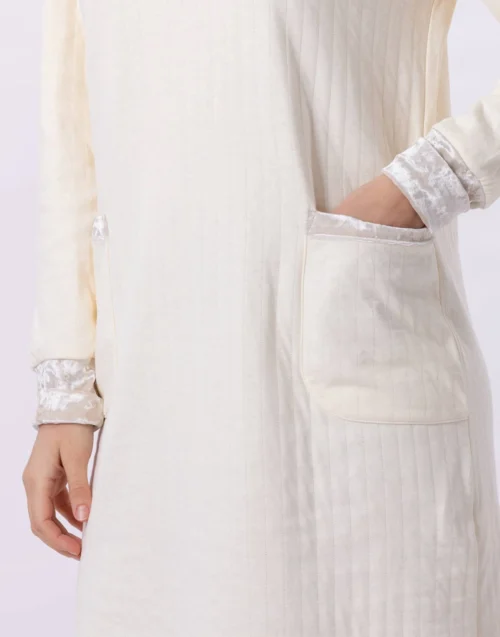 Chemise De Nuit En Coton Matelassé PILLOW 801 Ecru 9 Chemise De Nuit En Coton Matelassé PILLOW 801 Ecru -Pyjama Chic Femme Magasin chemise de nuit en coton matelasse pillow 801 ecru 2