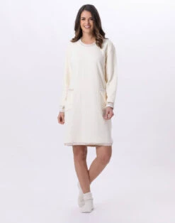 Chemise De Nuit En Coton Matelassé PILLOW 801 Ecru