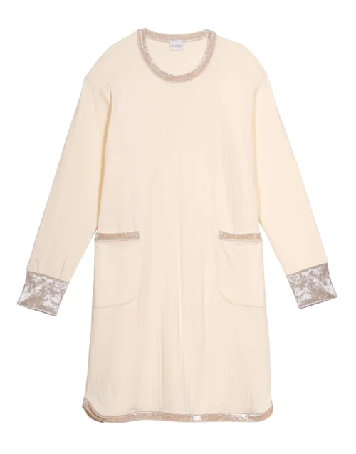 Chemise De Nuit En Coton Matelassé PILLOW 801 Ecru 13 Chemise De Nuit En Coton Matelassé PILLOW 801 Ecru -Pyjama Chic Femme Magasin chemise de nuit en coton matelasse pillow 801 ecru 6