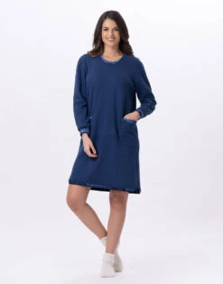 Chemise De Nuit En Coton Matelassé PILLOW 801 Prusse