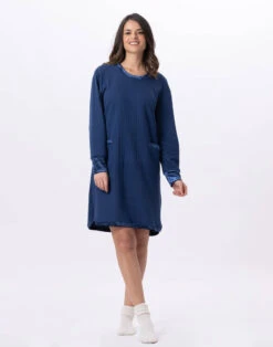 Chemise De Nuit En Coton Matelassé PILLOW 801 Prusse -Pyjama Chic Femme Magasin chemise de nuit en coton matelasse pillow 801 prusse 5