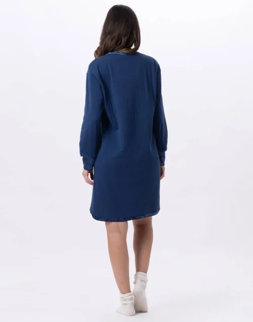 Chemise De Nuit En Coton Matelassé PILLOW 801 Prusse 16 Chemise De Nuit En Coton Matelassé PILLOW 801 Prusse -Pyjama Chic Femme Magasin chemise de nuit en coton matelasse pillow 801 prusse 7