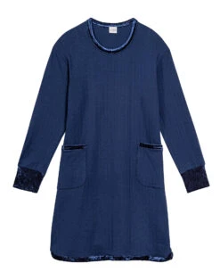 Chemise De Nuit En Coton Matelassé PILLOW 801 Prusse -Pyjama Chic Femme Magasin chemise de nuit en coton matelasse pillow 801 prusse 8