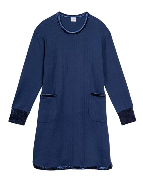 Chemise De Nuit En Coton Matelassé PILLOW 801 Prusse 17 Chemise De Nuit En Coton Matelassé PILLOW 801 Prusse -Pyjama Chic Femme Magasin chemise de nuit en coton matelasse pillow 801 prusse 8