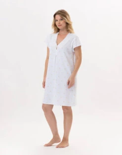 Chemise De Nuit En Coton PITCHOUN 901 Sable -Pyjama Chic Femme Magasin chemise de nuit en coton pitchoun 901 sable 2