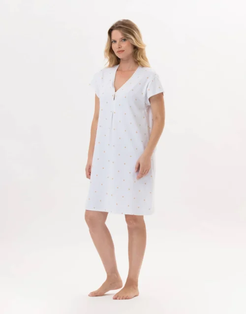 Chemise De Nuit En Coton PITCHOUN 901 Sable 9 Chemise De Nuit En Coton PITCHOUN 901 Sable -Pyjama Chic Femme Magasin chemise de nuit en coton pitchoun 901 sable 2